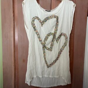 Dixie White Sequin Top